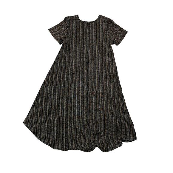 Lularoe Carley Elegant Silver Gold Black Metallic Hi Lo Striped  Dress- Size S - Picture 4 of 8